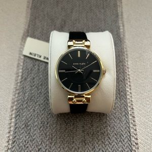 Anne Klein Women’s Black & Gold Watch